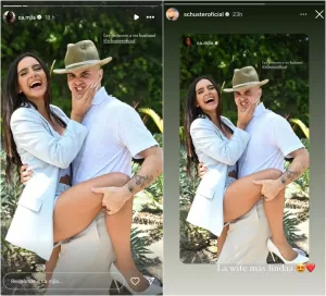 Augusto Schuster junto a su nueva esposa, Camila Sepúlveda